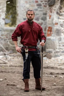 Produktbild von Mittelalterhemd Rot "Ansbert" XXXL