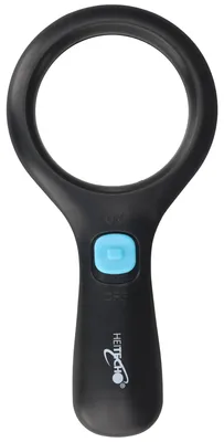 Image de Loupe à LED avec 3 LED, grossissement 2,5x, 2 piles Micro AAA incluses