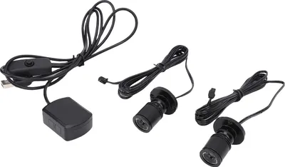 Zdjęcie produktu dla 2 sztuki Reflektor okrągły USB ze stopu aluminium 360�� Obrotowa gablota na biżuterię Światło do wyświetlania figurek w szafce na wino