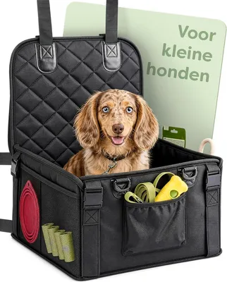 Image de Siège auto pour chien, imperméable, avec 5 compartiments, 4 sangles de fixation, pour voiture
