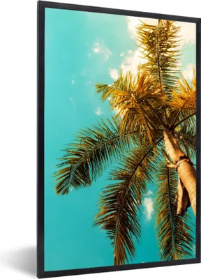 Produktbild von MuchoWow® Gerahmtes Poster Palme - Sommer - Tropisch 60x90 cm - Poster mit Schwarzem Bilderrahmen Wandposter Rahmen Foto Bilder - Kunst