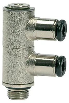 Produktbild von Riegler L-Mehrfachverteiler 2-fach »click-clock«, drehbar, G 1/8 a. Ø 8mm