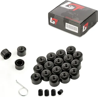 Produktbild von 20x Radschrauben Kappen 17mm schwarz für KIA HYUNDAI DAEWOO DAIHATSU HYUNDAI