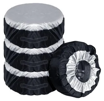 Imagen del producto de Juego de 4 fundas para neumáticos, aptas para neumáticos de 13 a 19 pulgadas, impermeables, elásticas y de poliéster
