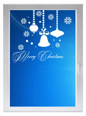 Produktbild von INDIGOS UG - MERRY CHRISTMAS - Farbe: weiss - 116x102 cm - Sichtschutzfolie - Fensterfolie - Glasdekorfolie - für die Küche, MERRY CHRISTMAS ans Fenster