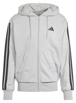 Produktbild von adidas Herren Essential Three Stripes French Terry Fullzip Hoodie Sweatshirt, Me