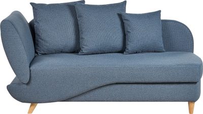 BELIANI Chaiselongue Linksseitig Dunkelblau Leinenoptik mit Bettkasten Dekokissen Modern Récamiere Liegesofa Sitzmöbel Wohnzimmer Jugendzimmer