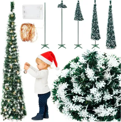 Produktbild von Künstlicher Weihnachtsbaum 150 cm Pop-Up Tannenbaum mit LED Beleuchtung 3 m