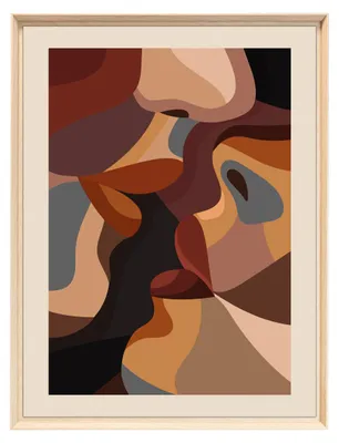 Image de Tableau mural encadré visage abstrait 60x80 cm, Tableau mural moderne pour décoration intérieure