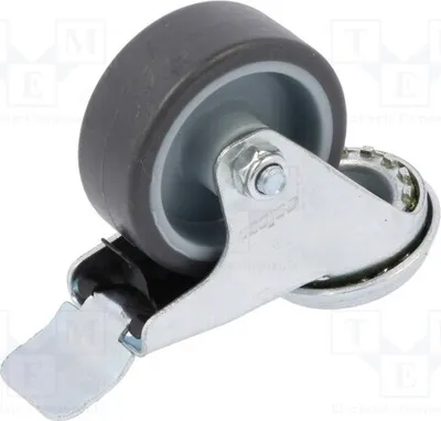 Image de 1 x Roulette de transport : Largeur : 20 mm, Hauteur : 68 mm, Diamètre : 50 mm, avec mécanisme de blocage, charge maximale : 40 kg, référence : BDPE 0505 1001