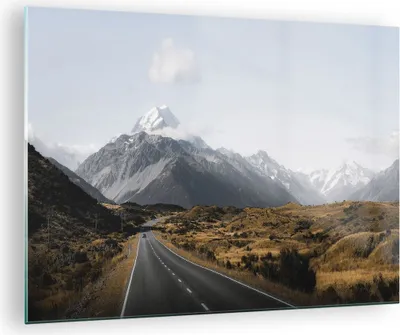 Produktbild von Bilder auf glas - Einteilig - Weg Berg Gipfel - 70x50cm - Glasbilder - Wandbilder - Bilder - zum Aufhängen bereit - Wanddekoration aus Glas - Glas Bilder - Wandbild auf Glas - GAA70x50-4833