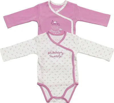 Produktbild von Salt & Pepper - Mädchen Babybody langarm 2er-Pack * Love allover Gr. 62