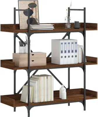Image de Maison Exclusive - Bibliothèque 3 étagères aspect chêne brun 100x33x108,5 cm