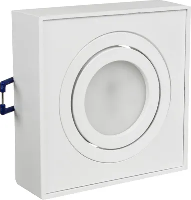 Produktbild von Einbaurahmen GU10 Einbaustrahler Rahmen Einbauleuchte Deckenleuchte max. 35W IP20 (1x Stück Eckig - ohne Leuchtmittel, Weiß)