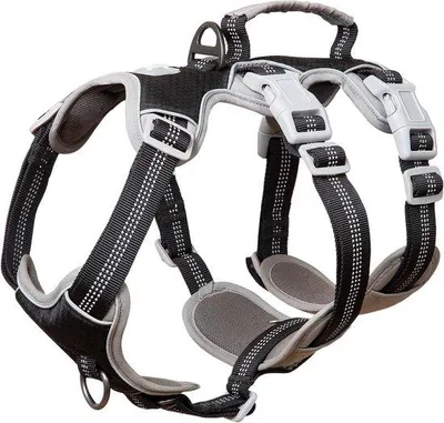 Produktbild von Famanu Hundegeschirr Ausbruchsicher - Reflektierend und Atmungsaktiv, Mit Gepolstertem Griff - Verstellbar und Langlebig - Für Große Hunde - Schwarz