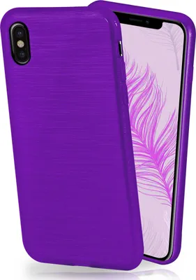 Produktbild von moex® Brushed Case kompatibel mit Apple iPhone X / iPhone XS - Hülle aus Silikon, Lila