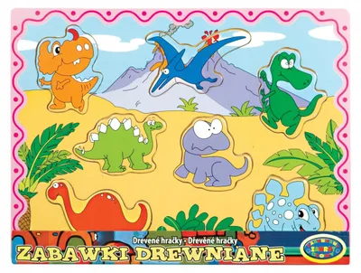 Produktbild von Dromader Holzpuzzle Dinosaurier Lernspielzeug 7 Teile