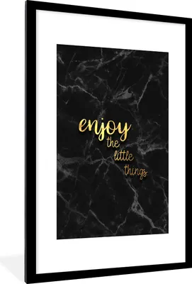 Produktbild von MuchoWow® Gerahmtes Poster Zitate - Sprichwörter - Gold - Marmor 60x90 cm - Poster mit Schwarzem Bilderrahmen Wandposter Rahmen Foto Bilder - Dekoration - Wandposter Wohnzimmer - Hochwertig