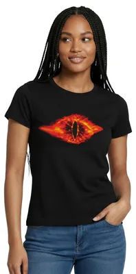Produktbild von Spreadshirt Der Herr Der Ringe Das Rote Auge Saurons Frauen T-Shirt, S, Schwarz