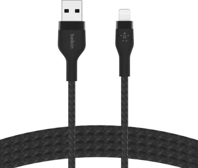 Produktbild von Belkin CAA010BT1MBK, 1 m, USB A, USB C/Lightning, Männlich, Männlich, Schwarz