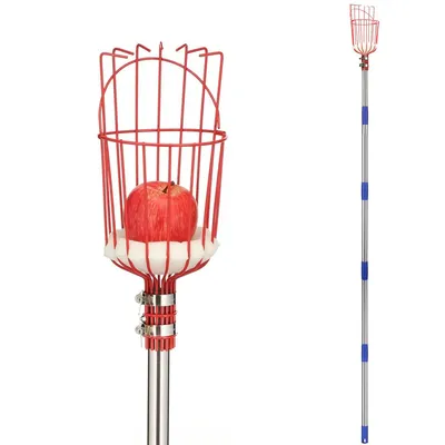 Produktbild von Fruchtpflücker mit langem Stiel,verstellbare 2m Stange und Pflückkorb für Apfel, Mango, Zitrone,Apfelsammler Fallobstsammler Nusssammler