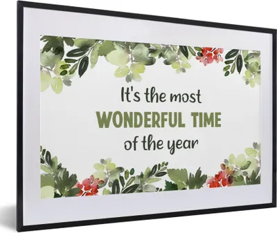 Produktbild von MuchoWow® Gerahmtes Poster Weihnachten - Zitat - Aquarell 60x40 cm - Poster mit Schwarzem Bilderrahmen Wandposter Rahmen Foto Bilder - Schlafzimmer - Plakat in Rahmen - Drucken