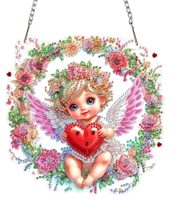 Diamond Painting Engel Kranz, Strass Ornament, 20 cm