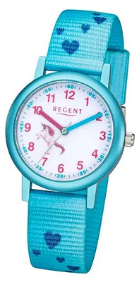 Produktbild von Armband-Uhr Quarz Textil blau F-1208 Kinder Uhr Regent Kinderuhr D3URF1208
