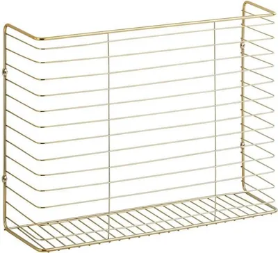 Produktbild von mDesign Wandregal Ablage Regal Aufbewahrung Drahtkorb Organizer Metall Messing