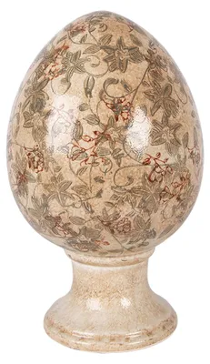 Image de Clayre & Eef Figurine de décoration Oeuf Ø 17x28 cm Beige Céramique