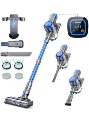 Produktbild von Buture VC50 Akku Staubsauger Blau – 450W & 33kPa, bis zu 55 Min Laufzeit, Smart LED Touchscreen, Wandhalterung