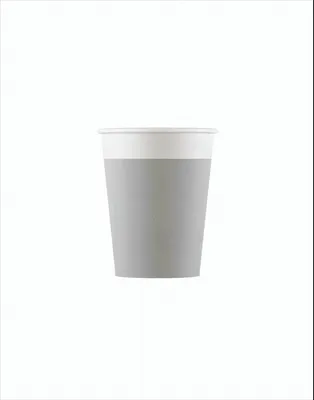 Image de 8 gobelets en carton compostables Gris uni 200ml