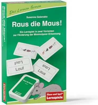 Produktbild von Raus die Maus! Lernspiel für Lesenlernen & Wortschatzförderung, Wort- & Bildkarten, 1-6 Spieler ab 6 Jahren