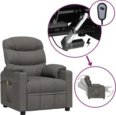 Image de Fauteuil électrique de massage Gris foncé Tissu