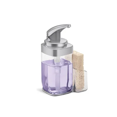 Image de Simplehuman distributeur de savon pompe manuelle plastique mat avec support 650 ml