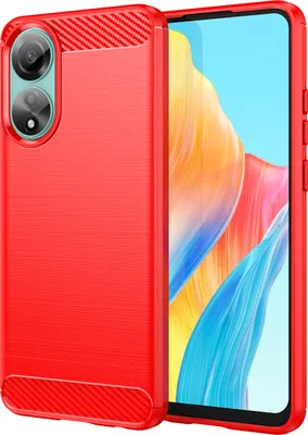 Produktbild von Hülle für Oppo A78 4G Carbon-Faser Weich TPU Silikon Stoßfest Handyhülle Rot