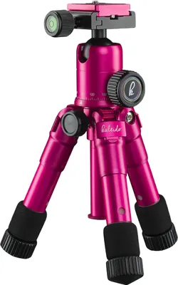 Produktbild von Mantona Kaleido Mini Tischstativ in lady pink metallic Reisestativ inkl. Kugelkopf mit Schnellwechselplatte und Transporttasche