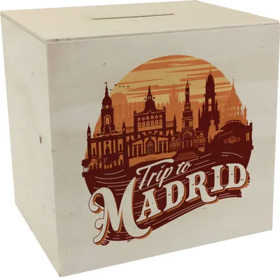 Produktbild von Trip to Madrid - Spardose aus Holz