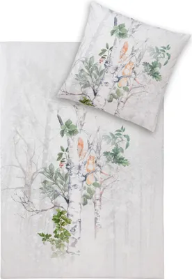 Produktbild von LOESCHEN Estella Kuschelflanell Bettwäsche-Garnitur SNOW Farbe schnee Größe 155x220 + 80x80 cm