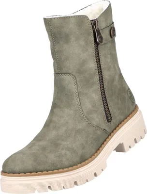 A single green boot is shown against a white background.