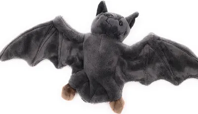 Produktbild von Onwomania Plüschtier Kuscheltier Stoff Tier Fledermaus schwarz braun Magnet 19 cm