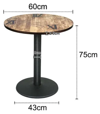 Image de Table de bistrot - Table de bar ronde de 60 cm - Plateau en bois - Piètement en métal - Pour café, bar, restaurant - Intérieur