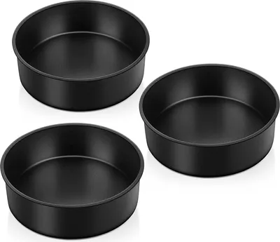 Produktbild von Kuchenform Set, 3-teilig Rund Backform Tortenform Set aus Edelstahlkern mit Antihaftbeschichtung, 16,2cm Backformen, Gesund & Ungiftig, Leicht zu reinigen