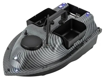 Produktbild von Mini Futterboot RC - Köderboot zum Angeln - GPS mit 16 Speicherpunkten - Dual 390 Motoren - 2 kg Nutzlast - 500 m Reichweite - LCD Display - Grau