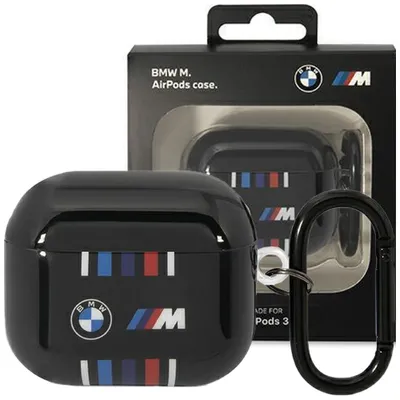 Obrázek produktu pro Pouzdro BMW BMA322SWTK pro AirPods 3, černé, černé, několik barevných linek