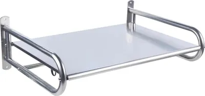 Immagine prodotto di Scaffale per microonde - Supporto a parete - Acciaio inossidabile - 6 ganci - 53×38×18 cm - Argento