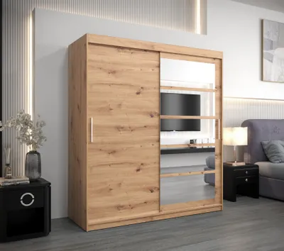 Obrázek produktu pro Skříň s posuvnými dveřmi MICHALELA - šířka 180 cm, dub artisan