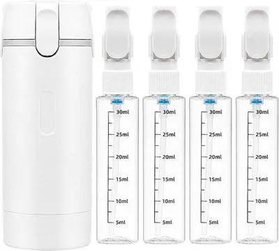 Obrázek produktu pro Sada cestovních lahviček 4 v 1 - 4 x 30 ml - opakovaně použitelné lahvičky - ideální pro šampon a kosmetiku - Vemera
