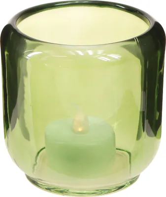 Produktbild von Windlicht Glas Teelichthalter Vintage Grün 8cm 6er Set, 6 Stück