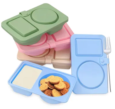 Produktbild von Set von 4 Silikon Wiederverwendbare Snackbehälter mit Deckel